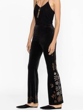 Johnny Was Velvet Jenai Pants, L, NWT